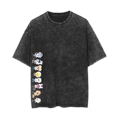 I LOVE SKZ Washed Short-sleeved T-shirt