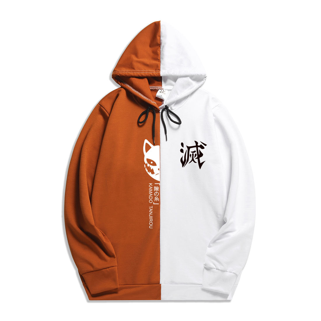 Unisex Anime Logo Color Block Hoodie