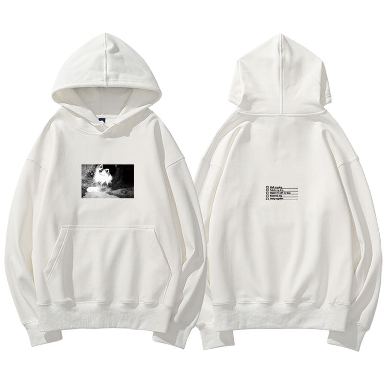 Unisex Kpop Layover Print Loose Hoodie