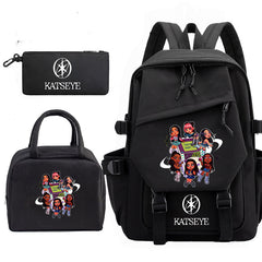 Katseye Print Backpack Pencil Case Lunch Bag Three-piece