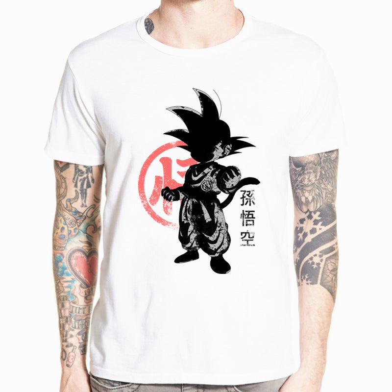 Unisex Goku Printed Short-sleeved Slim-fit T-shirt