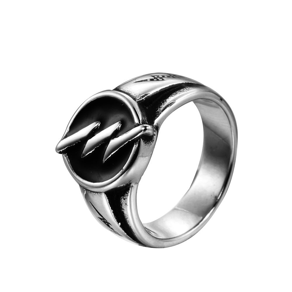 Retro Fashion Stainless Steel Lightning Ring