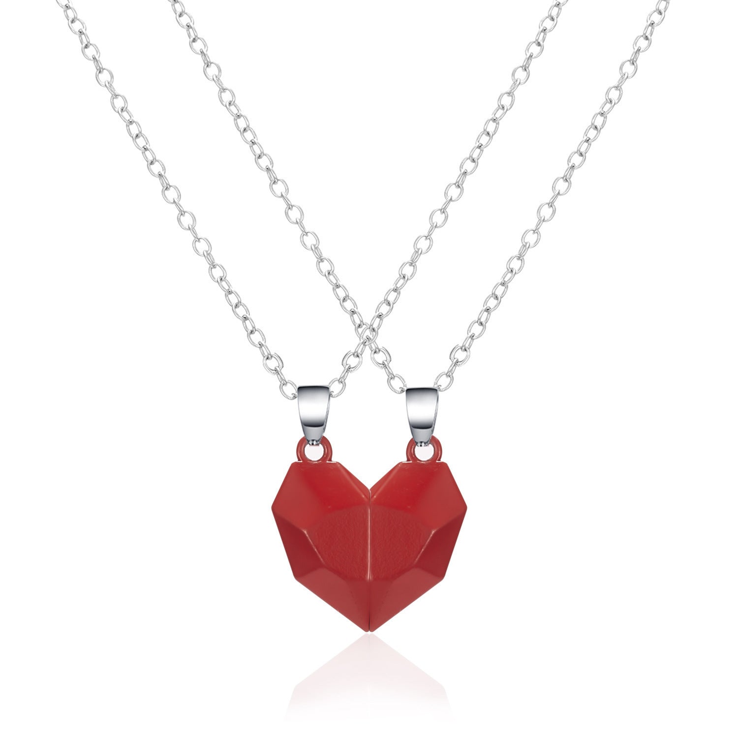 Versatile Magnetite Heart-shaped Couple Necklace
