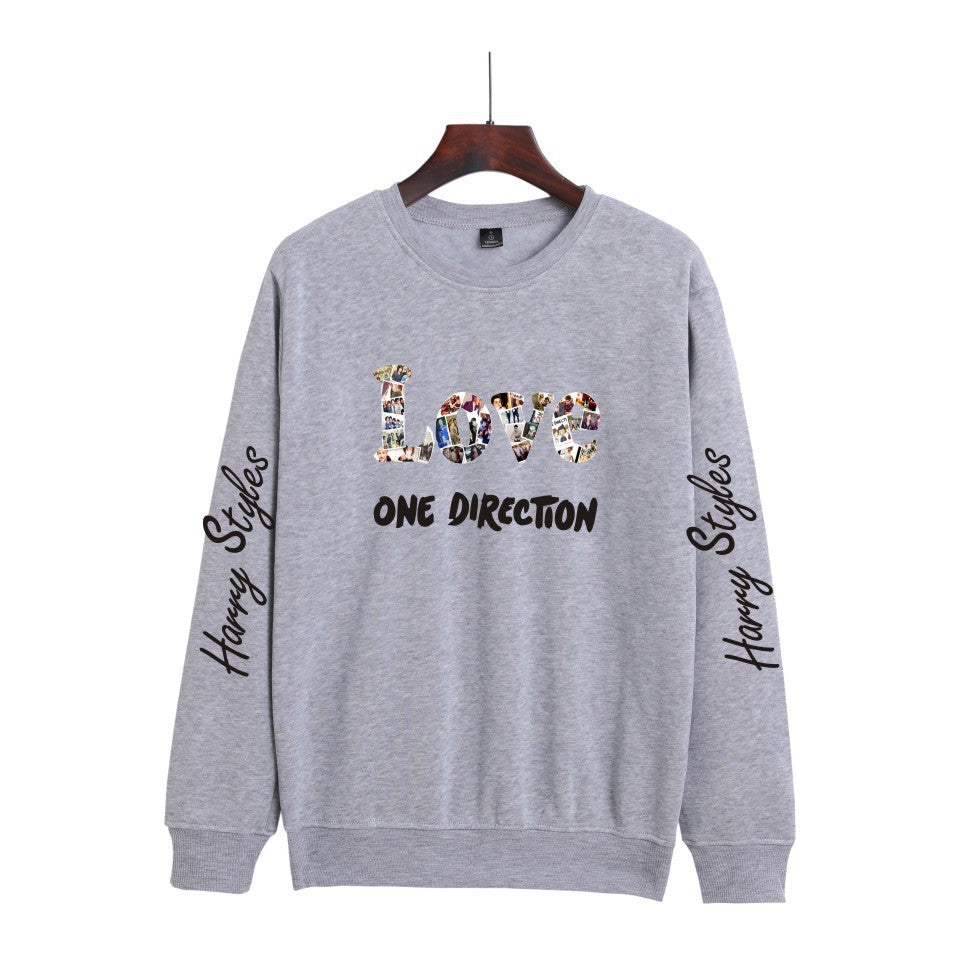 Casual LOVE Harry Print Crew Neck Sweatshirt