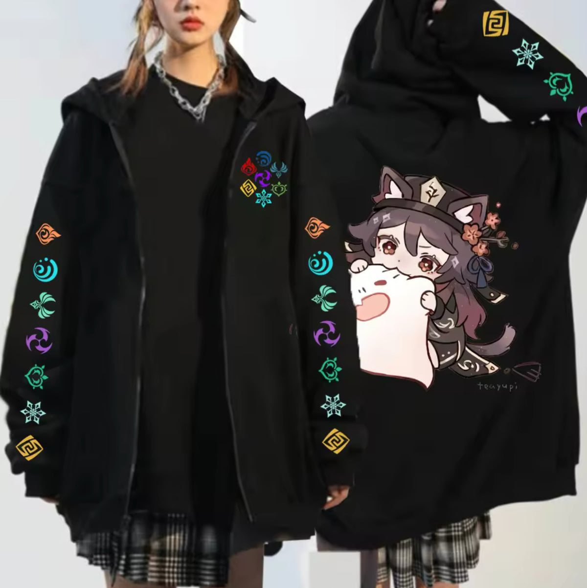 Hu Tao Xiao Zipper Hoodie Top