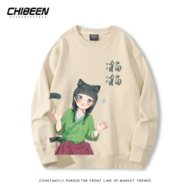 Casual Girls Anime Crew Neck Sweatshirt