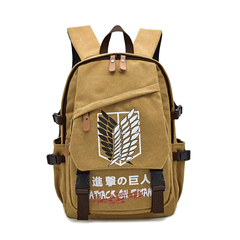 Trendy Anime Canvas Backpack