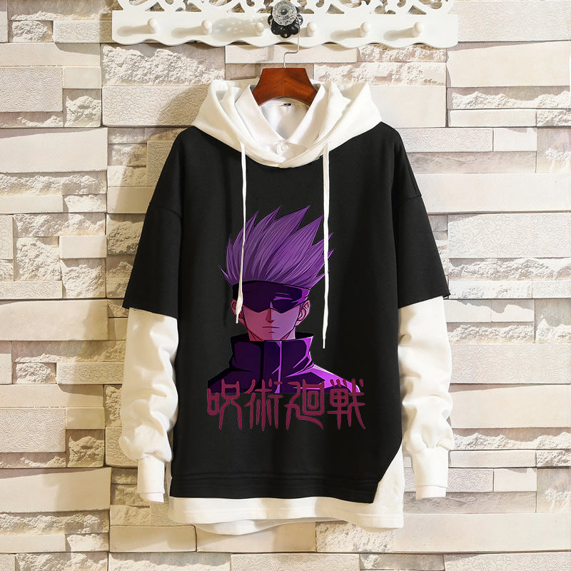 Unisex Anime Pattern Pullover Loose Hoodie