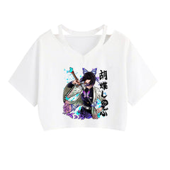 Women's Anime Printed Short Sleeve Cropped Top