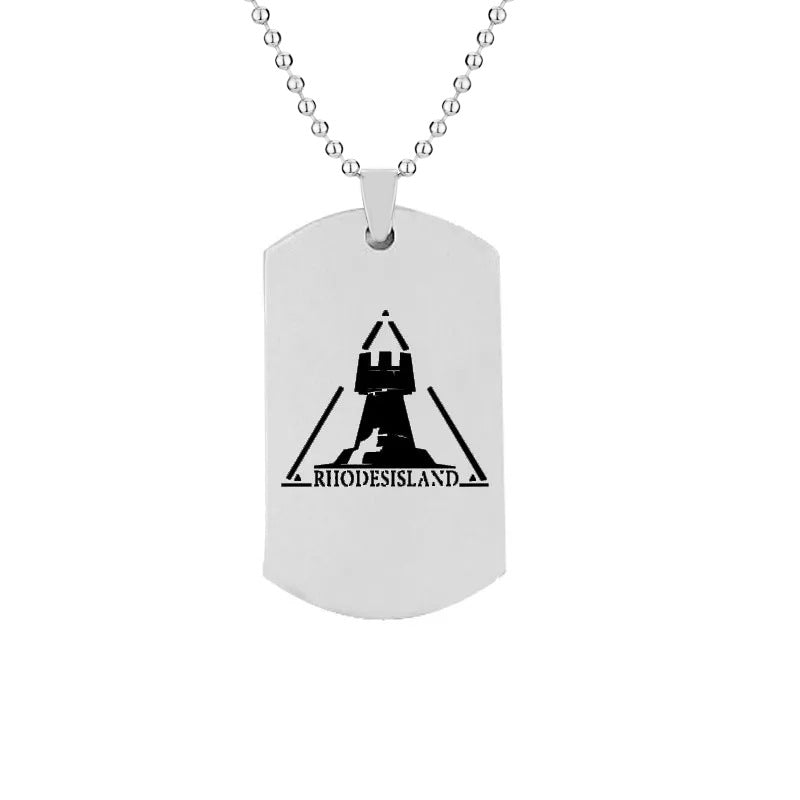 Game Cool Pattern Silver/black Tag Necklace