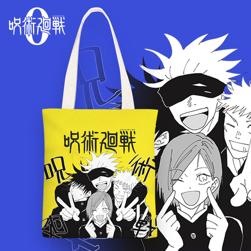 Trendy Anime Zipper Canvas Shoulder Bag