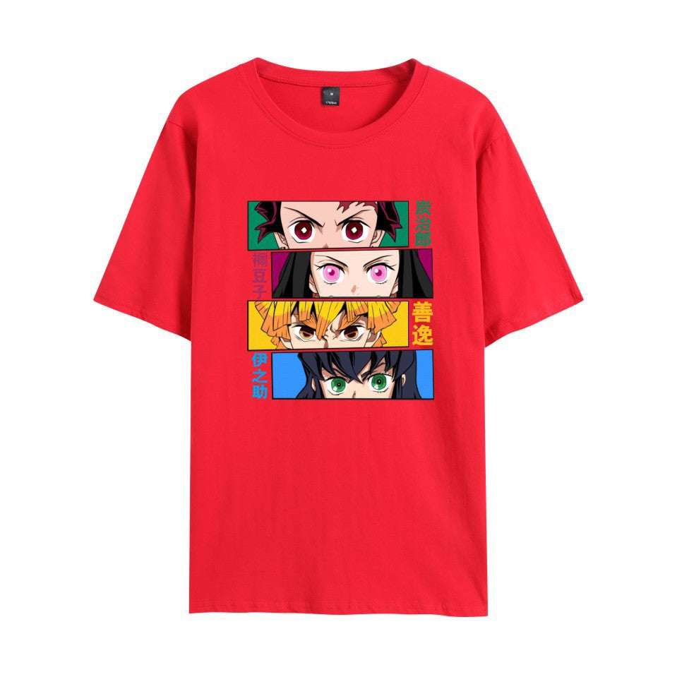 Unisex Casual Anime Round Neck Loose T-shirt