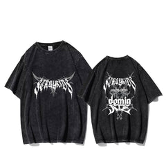 Retro KPOP Graphic Washed T-shirt