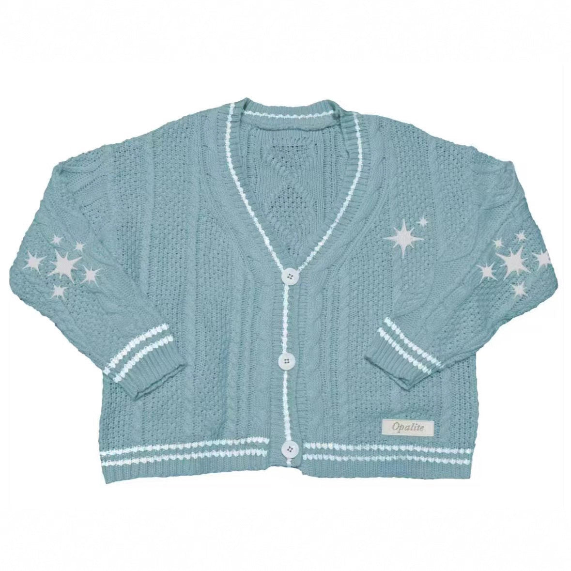 Taylor OPALITE Embroidered Sky Blue Cardigan