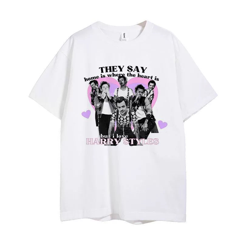 Unisex Letter Short-sleeved Loose T-shirt