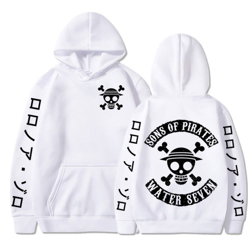 Unisex Sons of Pirates Print Loose Hoodie