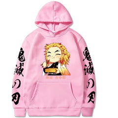 Casual Kimetsu No Yaiba Print Loose Hoodie