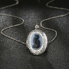 Gothic Cat Pattern Pendant Necklace