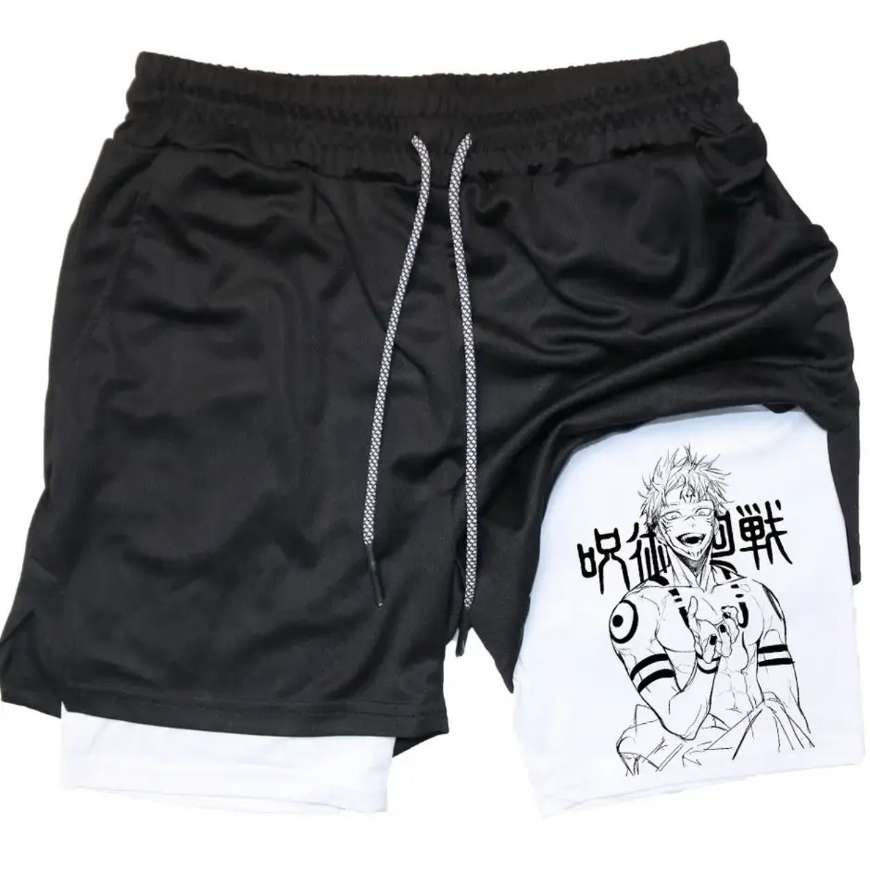 Men's Anime Print Summer Fitness Shorts