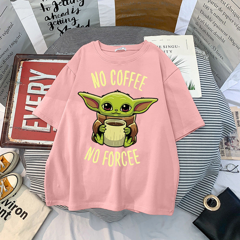 Casual Baby Yoda Pattern Short Sleeve T-shirt