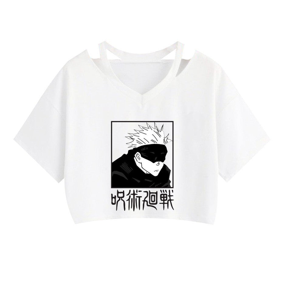 Girls' Anime Sexy Short Sleeve Crop Top