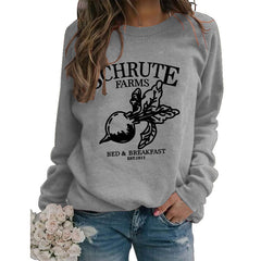 Women's Schrute Farms Print Loose Sweatshirt