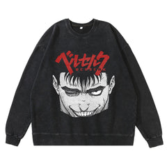 Vintage Anime Washed Crew Neck Sweatshirt