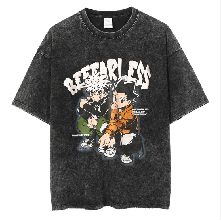 Retro Anime Washed Short Sleeve T-Shirt