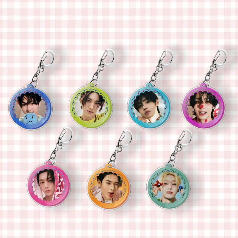 Kpop Round Pendant Keychain