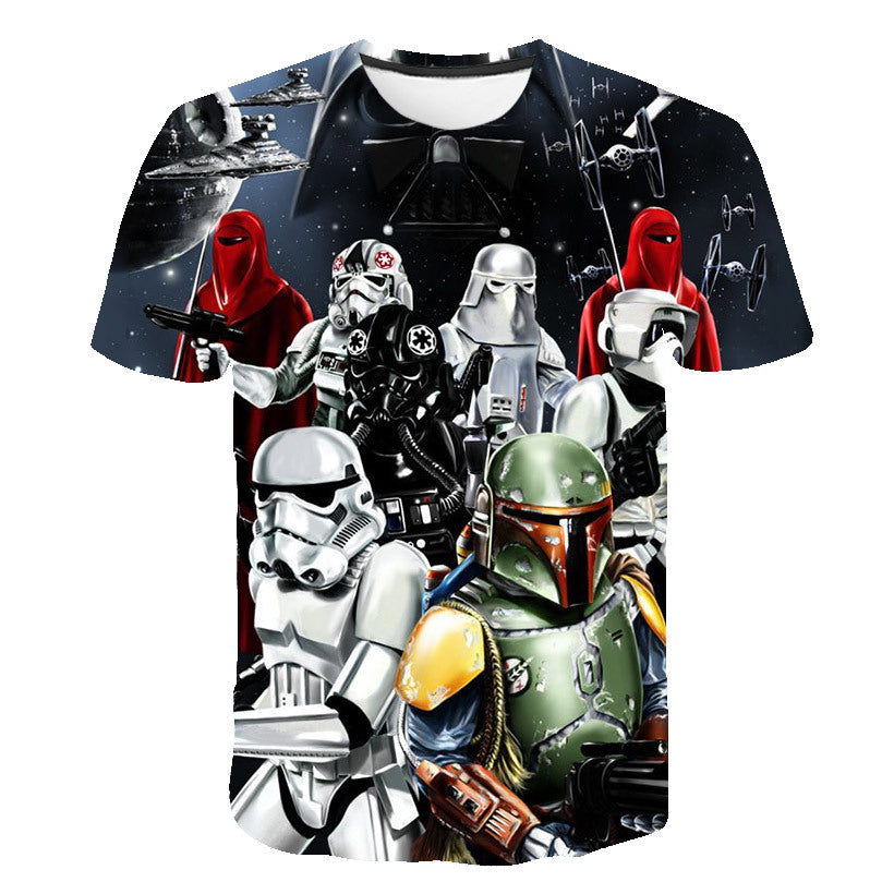 Men's Short Sleeve Comic Digital Print T-Shirt