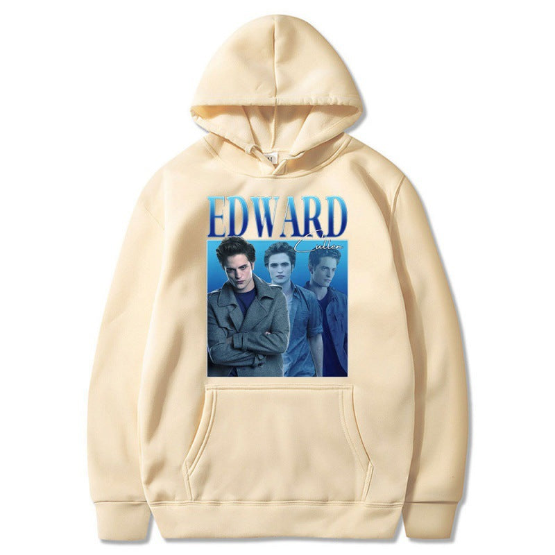 Edward Cullen Pattern Print Loose Hoodie