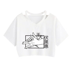 Girls' Anime Sexy Short Sleeve Crop Top