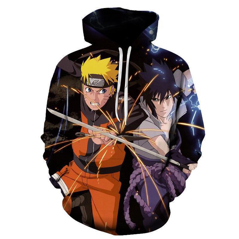 Casual 3D Anime Pattern Printed Pullover Hoodie