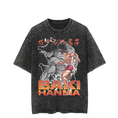 Vintage Men's Baki Anime Loose T-shirt