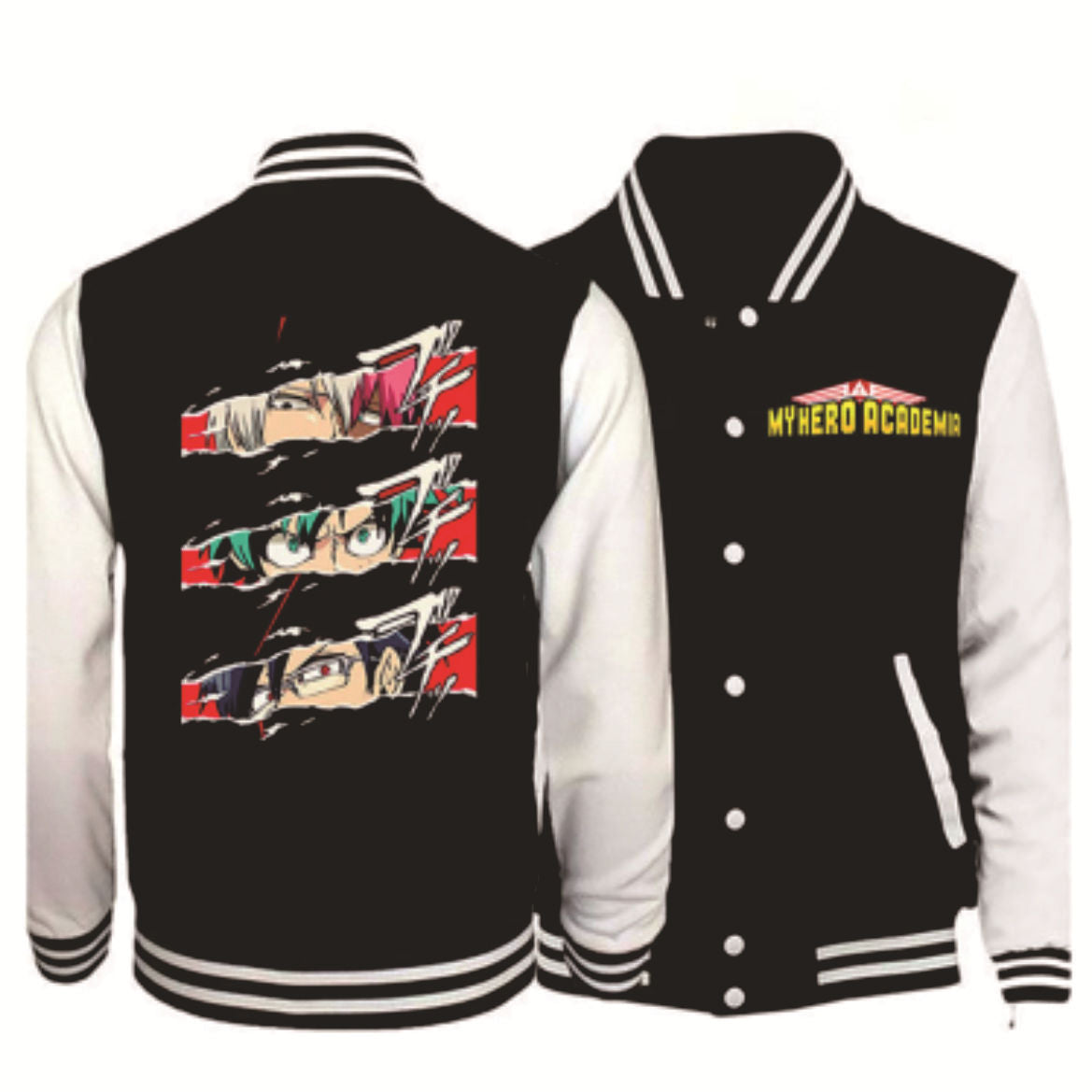 Unisex Casual Anime Print Baseball Jacket