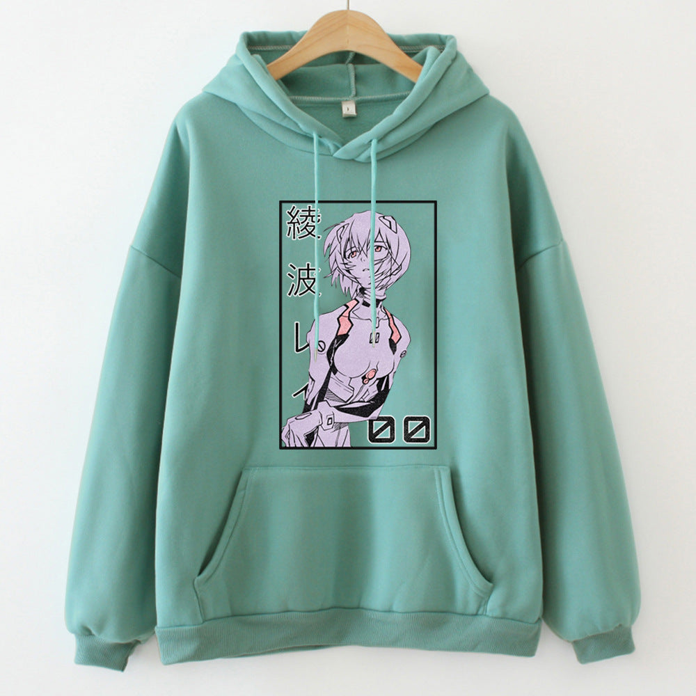 Casual Eva Rei Print Loose Hoodie