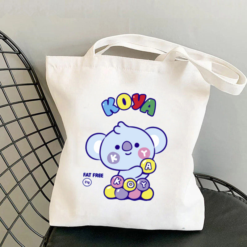 BT21 Printed Canvas Tote Bag