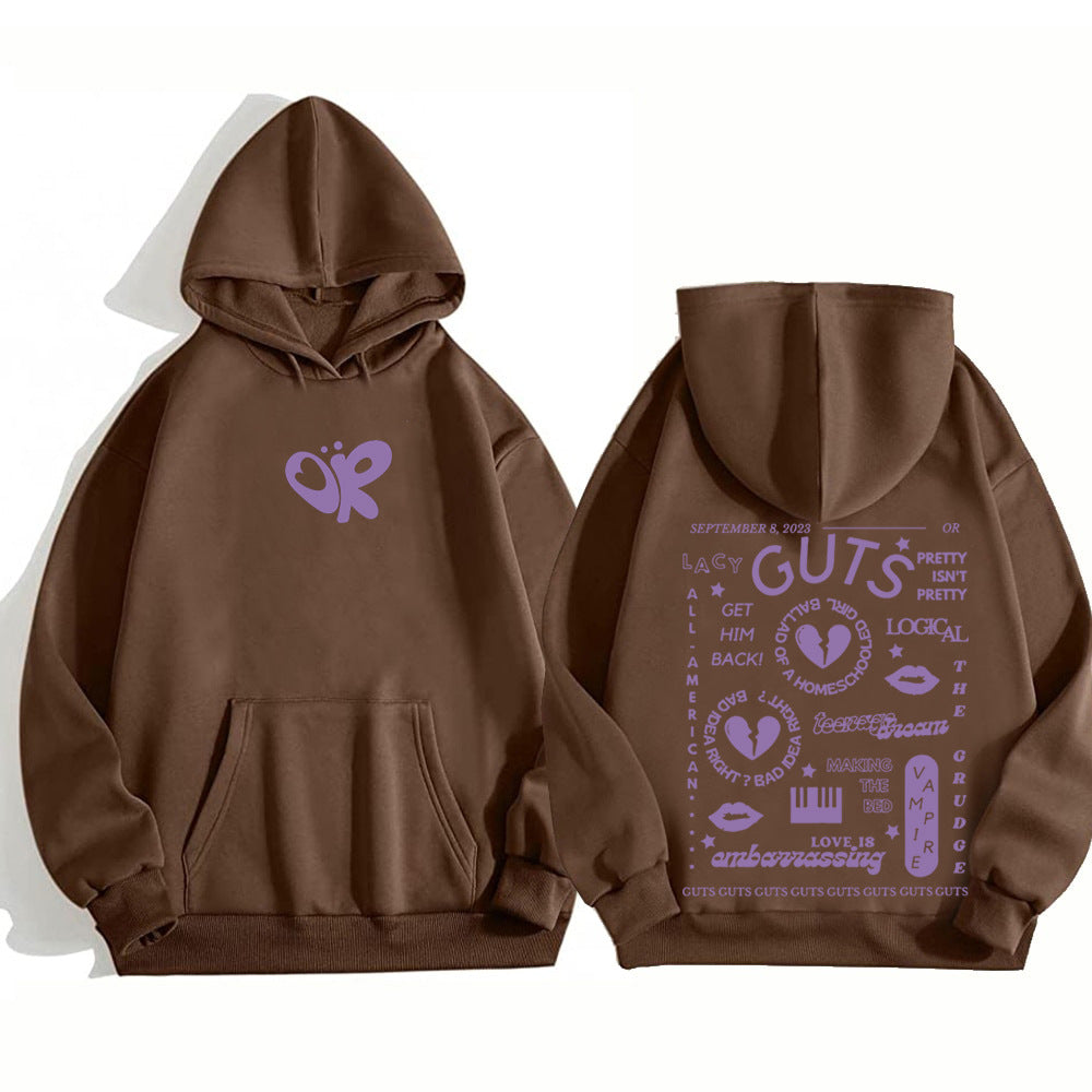 Casual Guts Olivia Printed Loose Hoodie