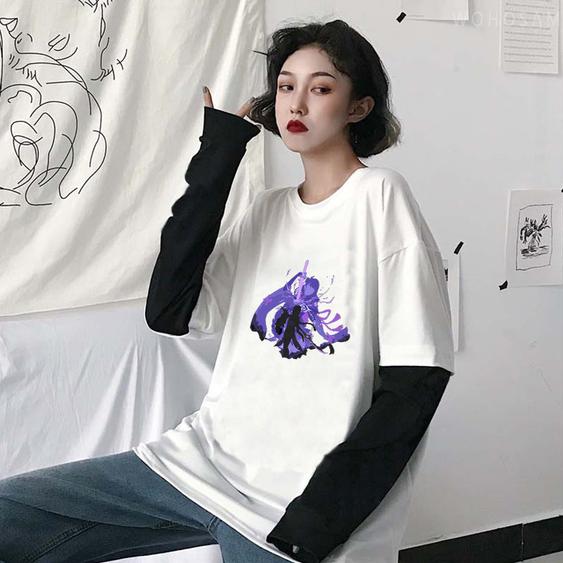 Unisex Game Print Pullover Crew Neck Long Sleeve T-Shirt