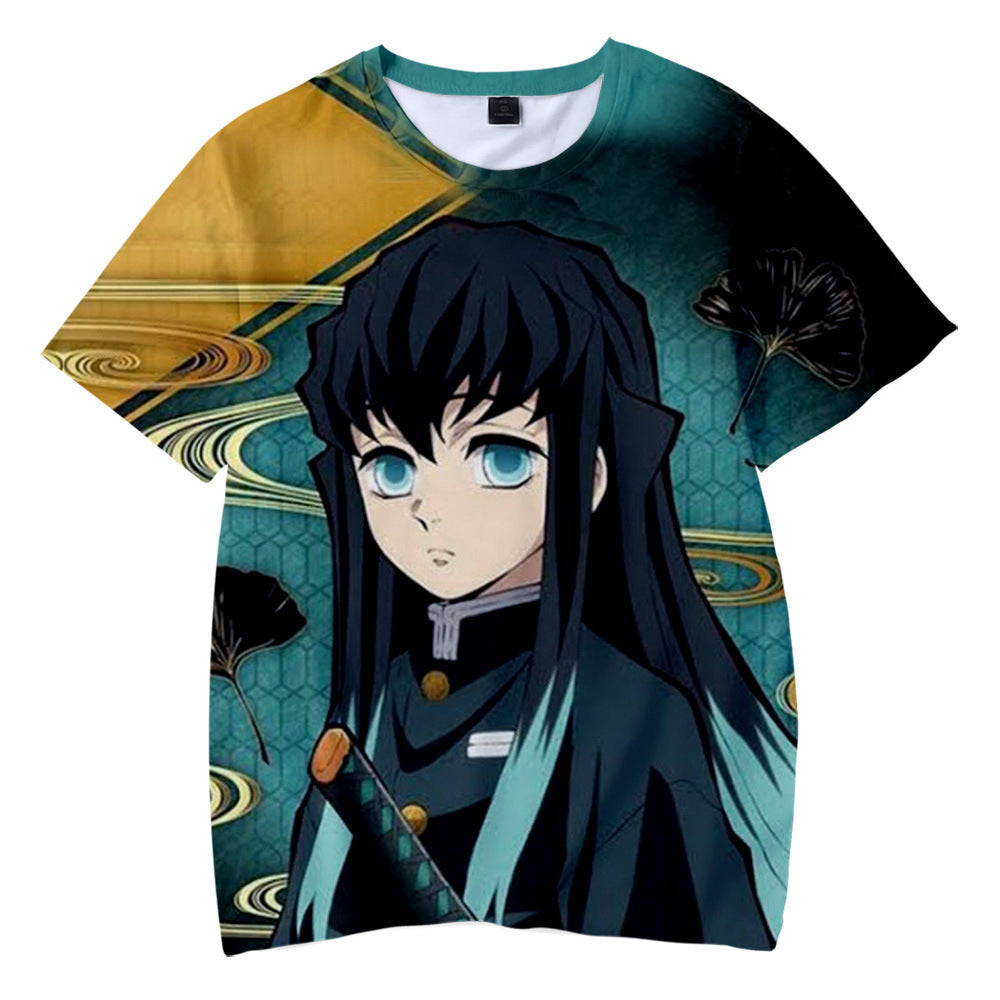 Unisex Anime Digital Print Short-sleeved T-shirt