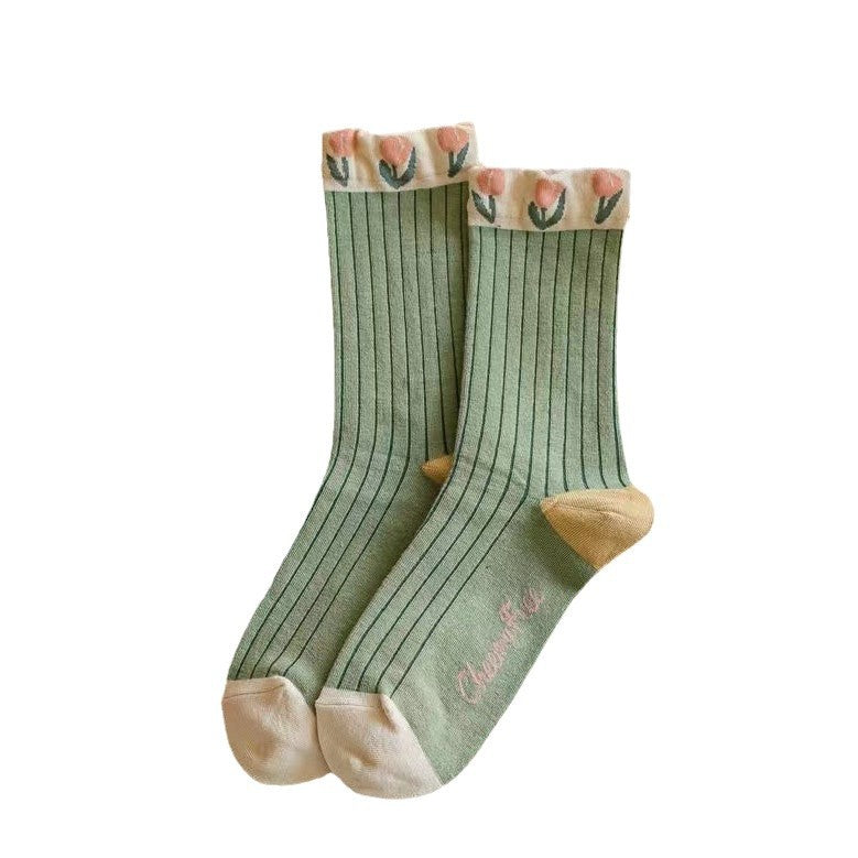 Tulip Flower Socks