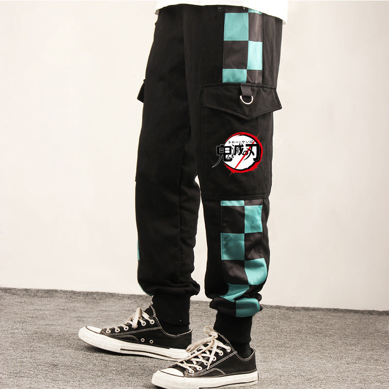 Casual Men's Anime Black Loose Sweatpants