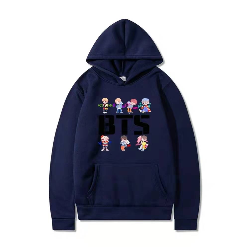 Unisex Cartoon Kpop Printed Casual Hoodie