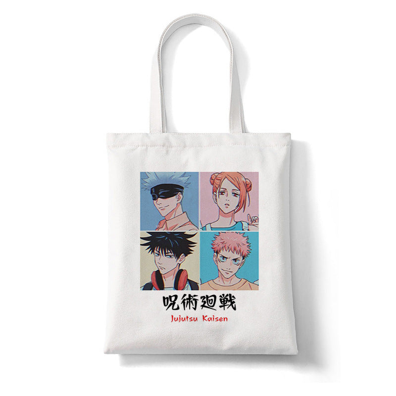 Trendy Anime Printed Canvas Shoulder Tote Bag