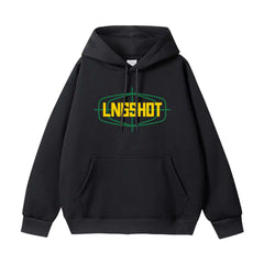 LNGSHOT Printed Pullover Hoodie Top