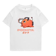 Unisex Pochita Anime Short Sleeve T-Shirt
