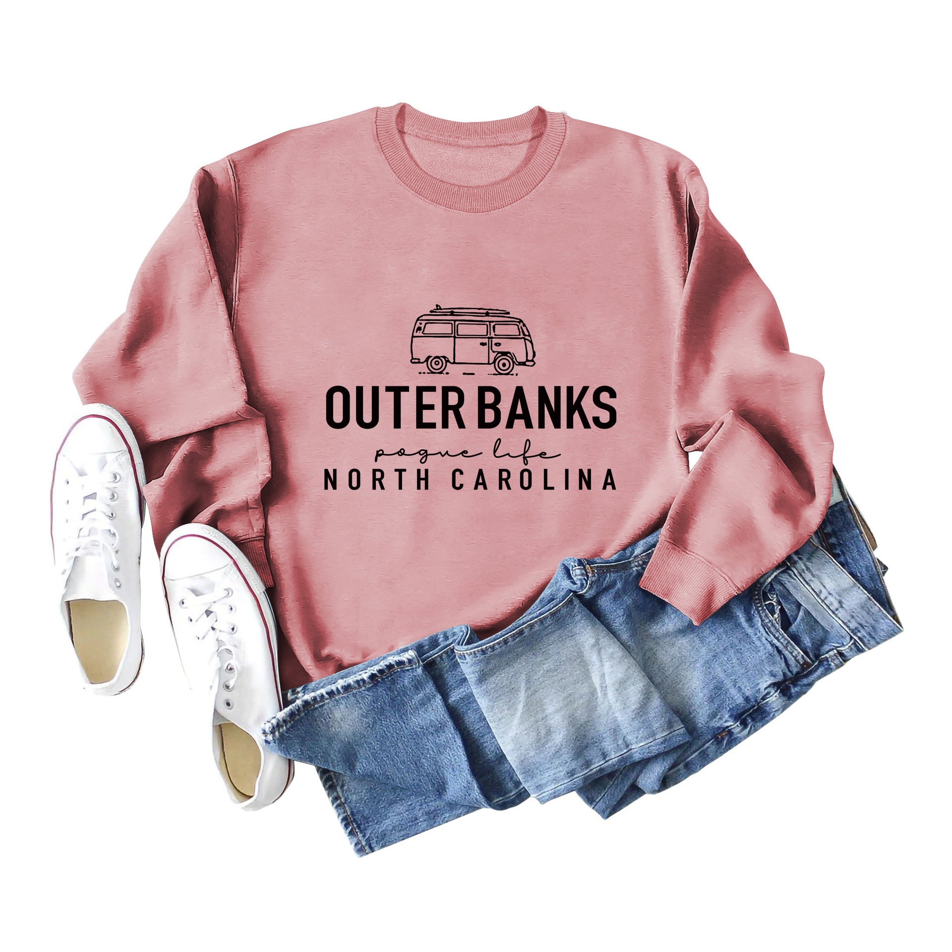 Women's Round Neck Loose Sweatshirt