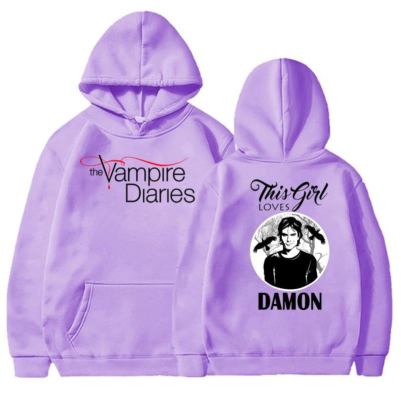 Women's TVD Graphic Printed Loose Hoodie