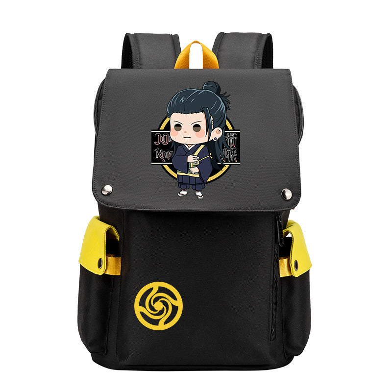 Trendy Anime Gojo Black Backpack