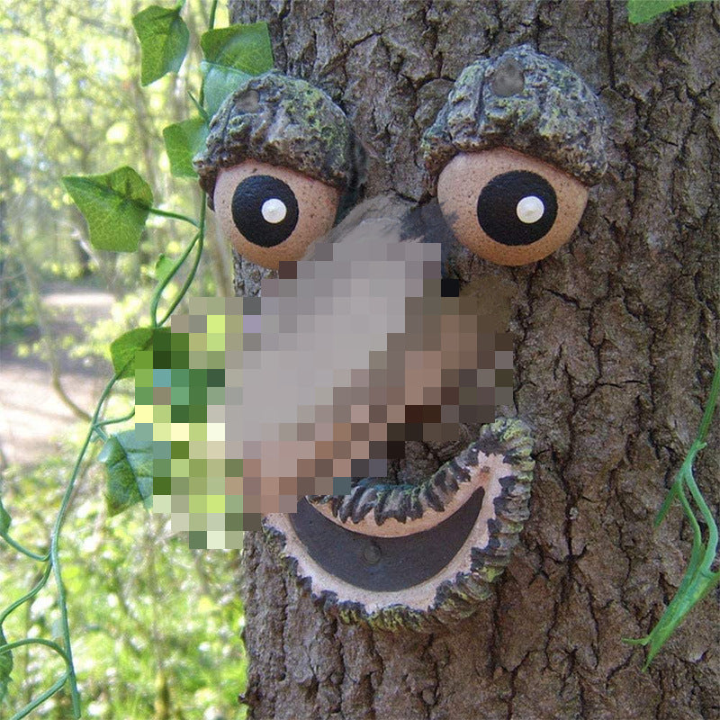 Funny Luminous Tree Facial Features Decoration